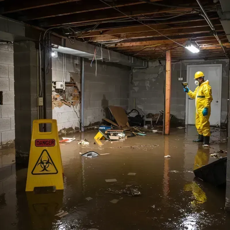 Flooded Basement Electrical Hazard in Waterloo, IL Property